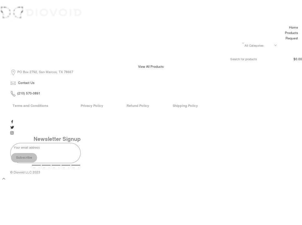 diovoid.com shopify website screenshot
