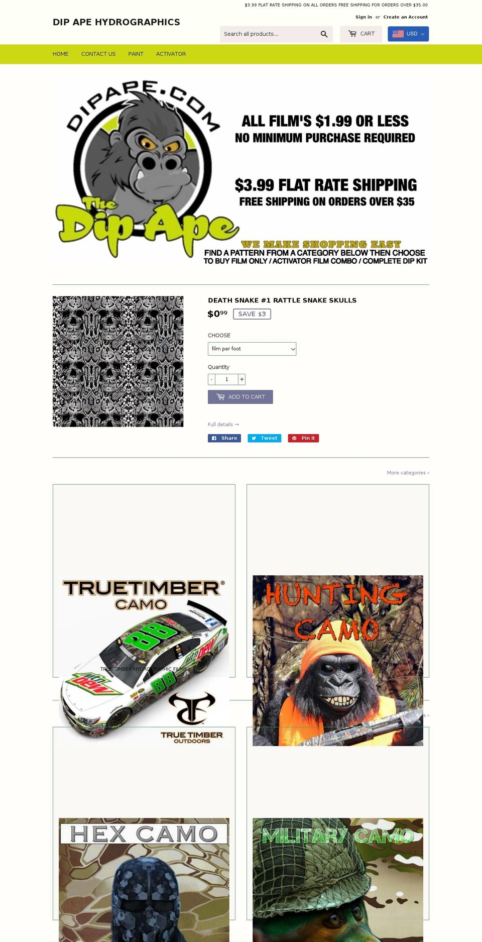 dipape.com — Shopify storefront screenshot