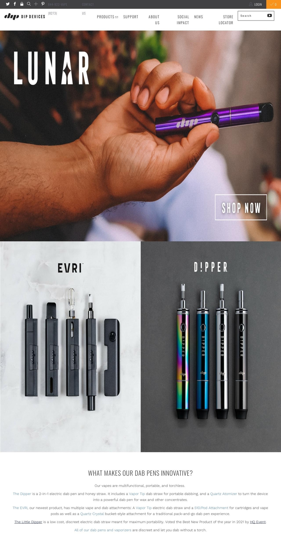 dipdevices.com shopify website screenshot