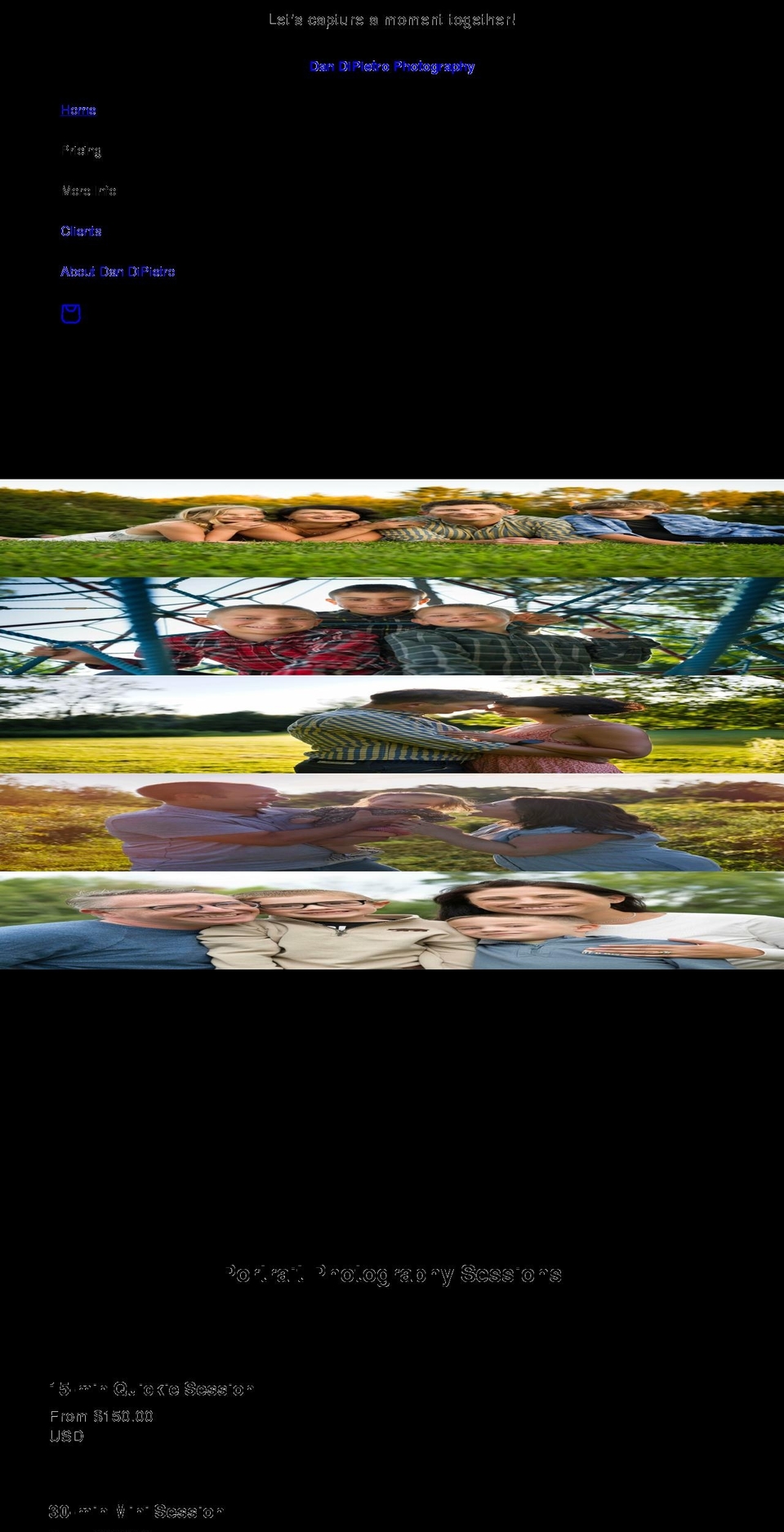 dipietrophoto.com shopify website screenshot