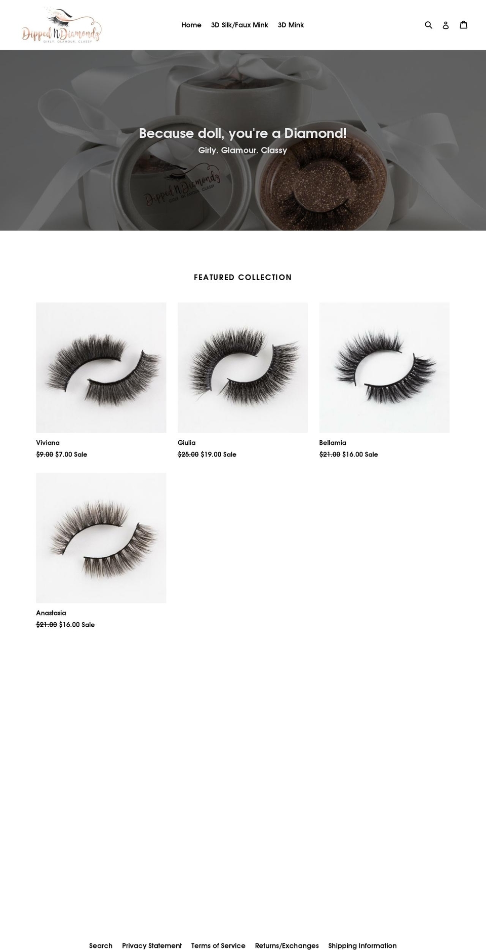 dippedndiamondz.com shopify website screenshot