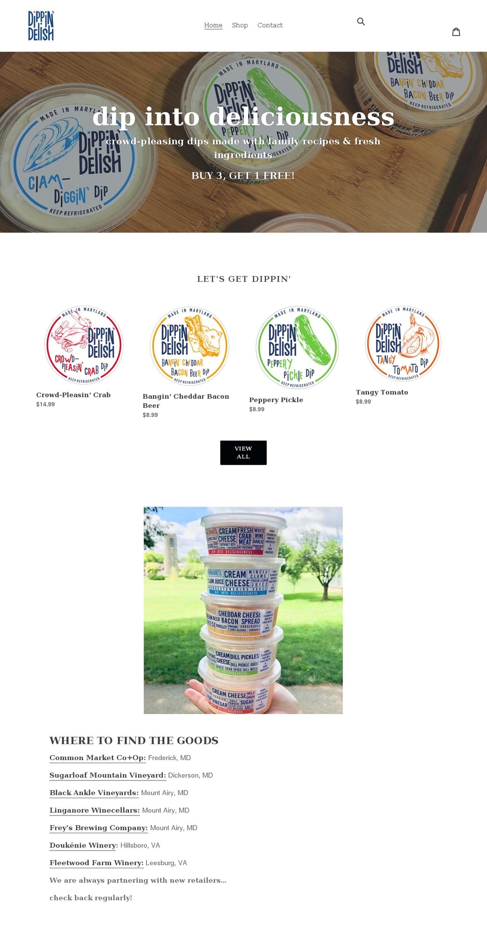 dippindelish.com shopify website screenshot