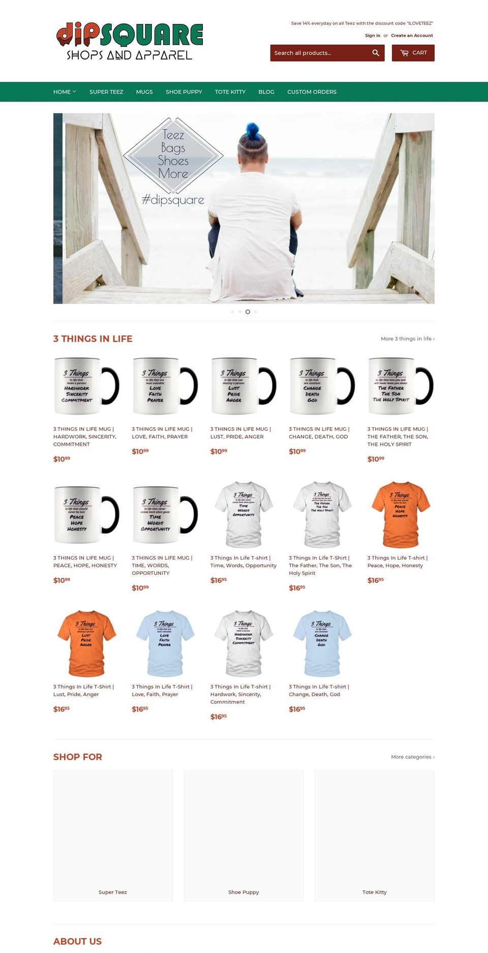 dipsquare.com — Shopify storefront screenshot