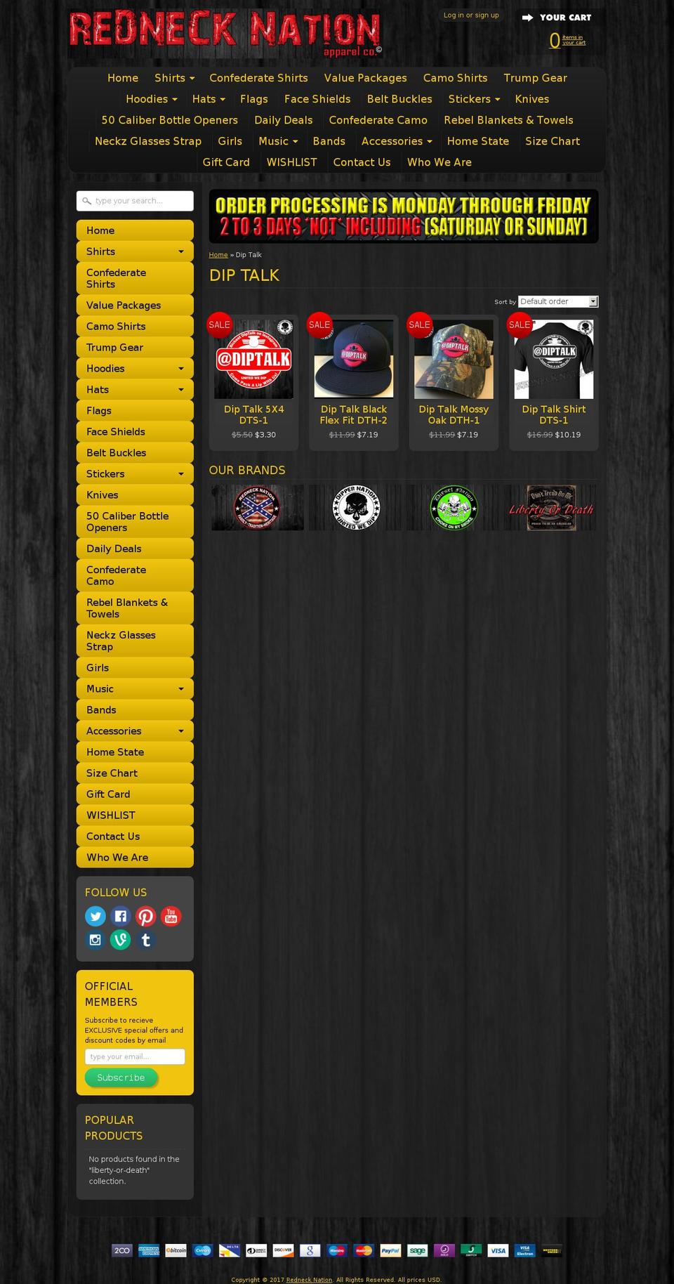 diptalkgear.com shopify website screenshot