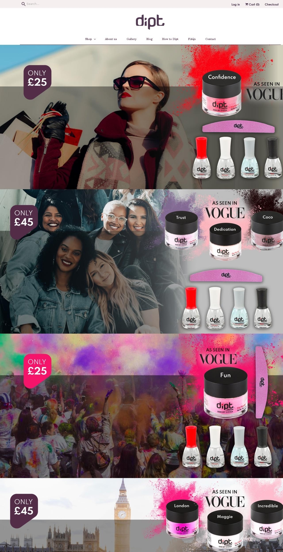 diptnails.com shopify website screenshot