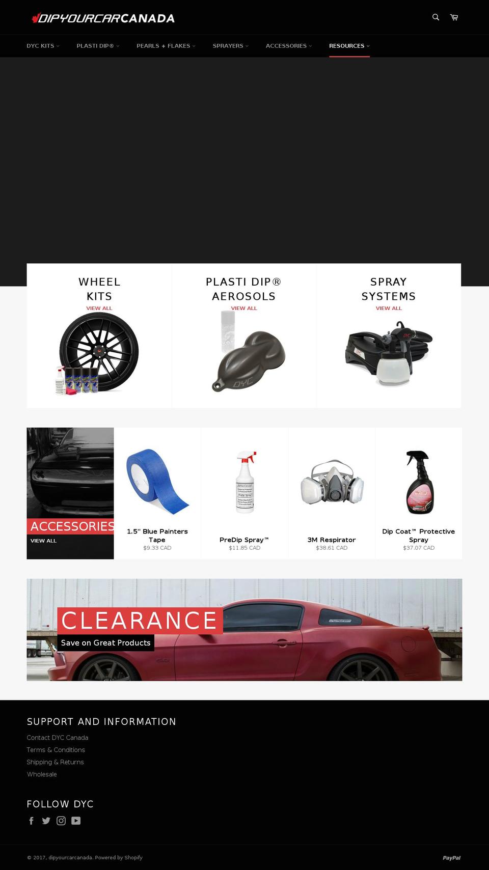 dipyourcarcanada.com shopify website screenshot