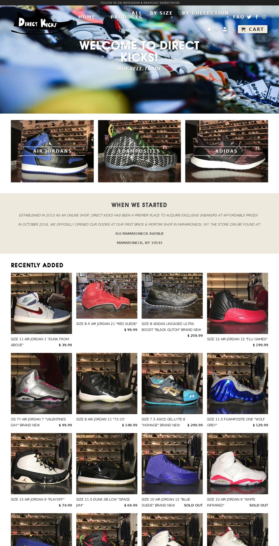 direct-kicks.com shopify website screenshot