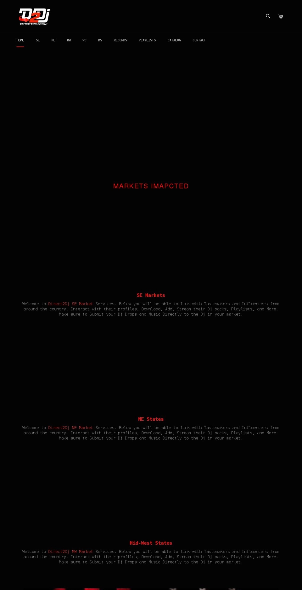 direct2dj.com shopify website screenshot