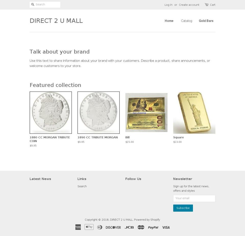 direct2umall.com — Shopify storefront screenshot