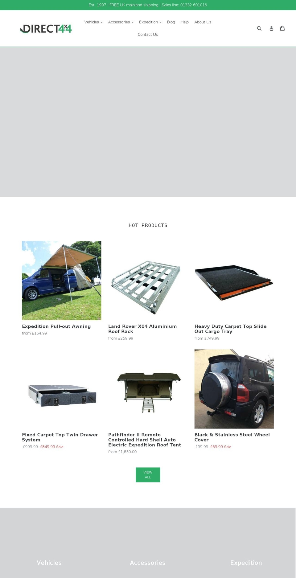 direct4x4.co.uk shopify website screenshot