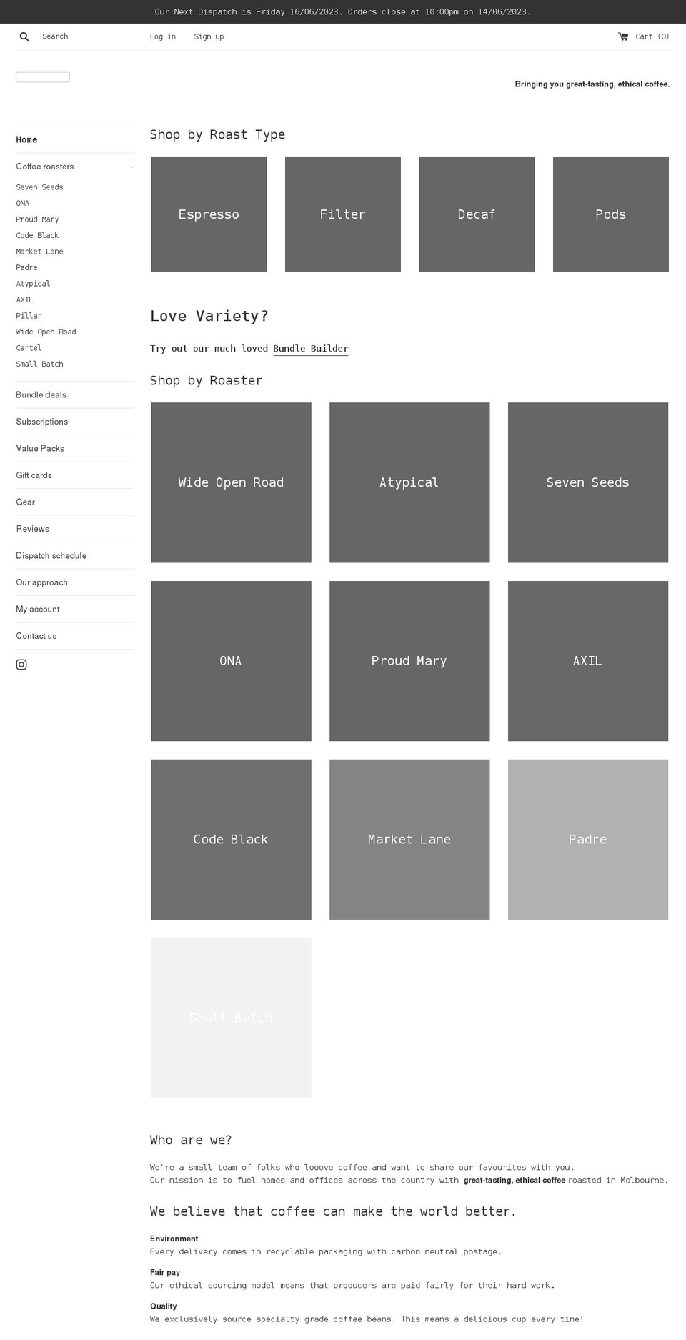 directcoffee.com.au shopify website screenshot