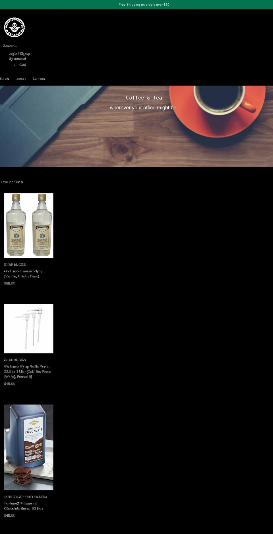 directcoffeetea.com shopify website screenshot