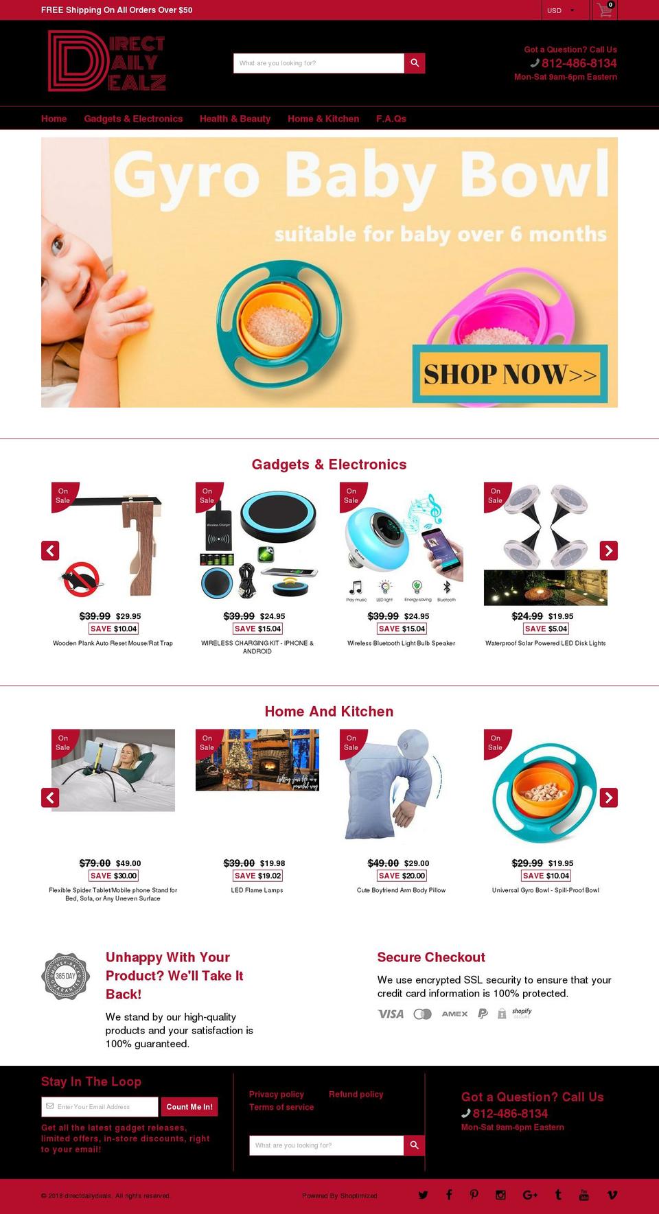 directdailydealz.com shopify website screenshot