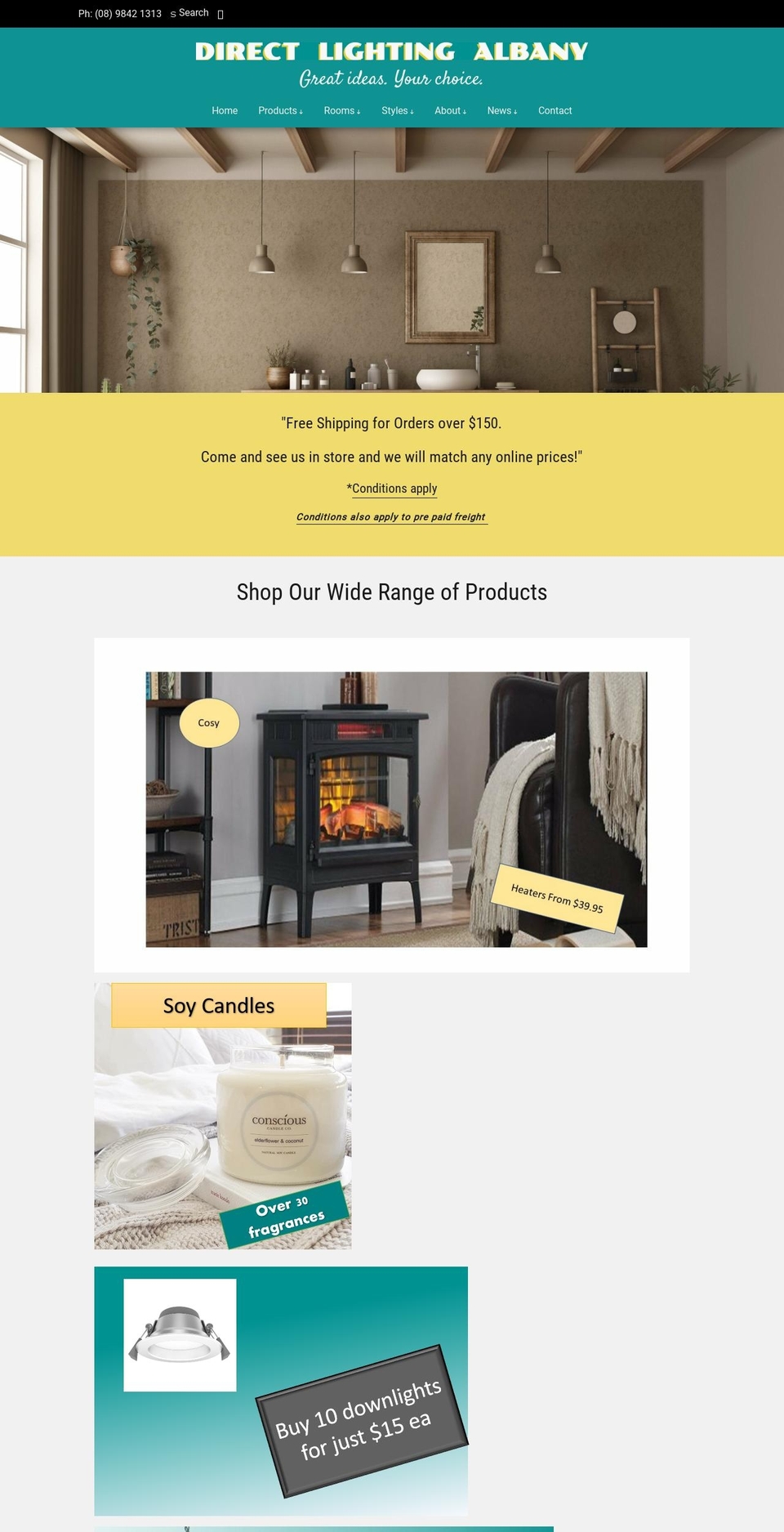 directlightingalbany.com.au shopify website screenshot