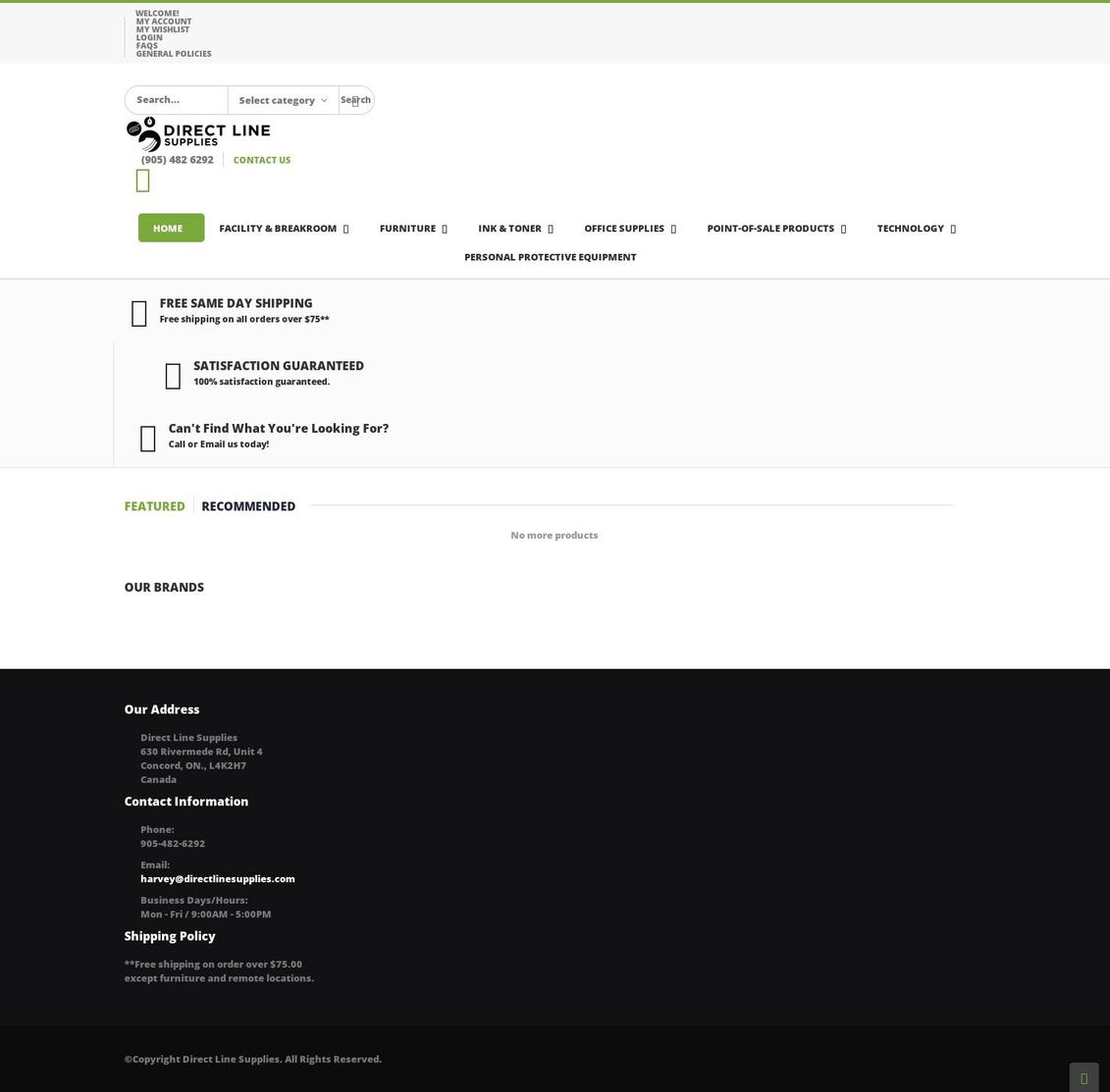 directlinesupplies.com shopify website screenshot