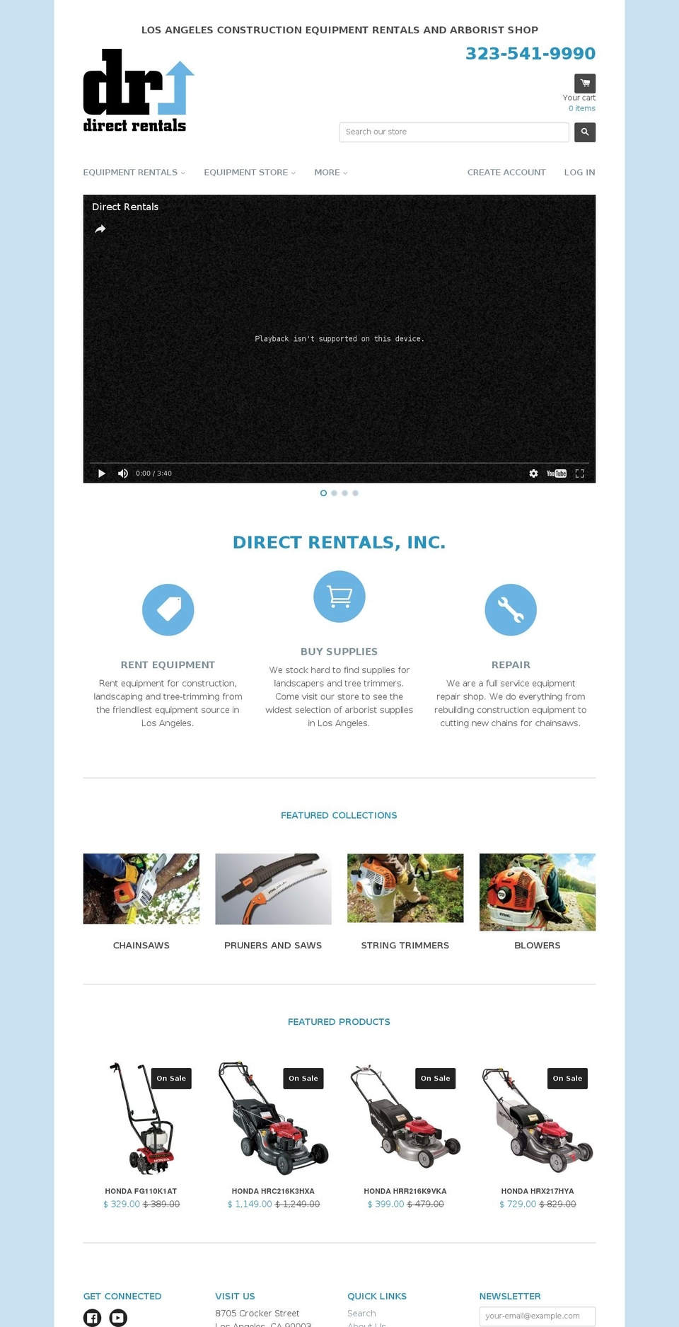 directrentals.net shopify website screenshot