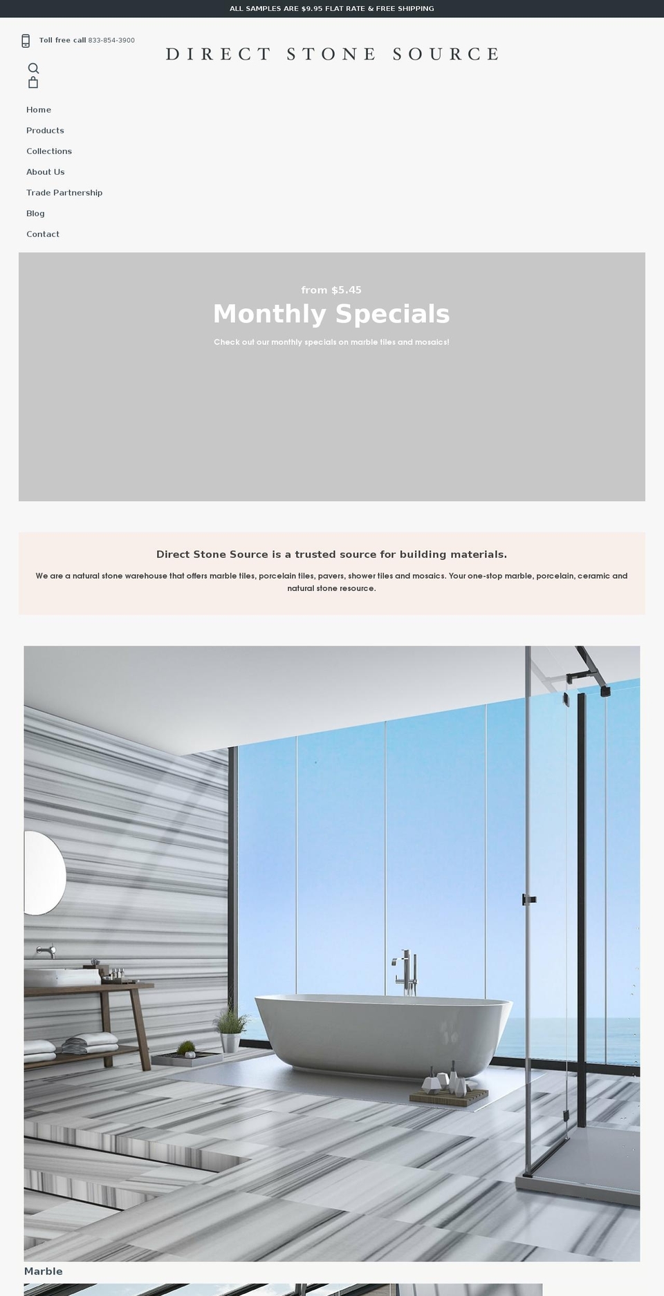 directstonesource.com shopify website screenshot