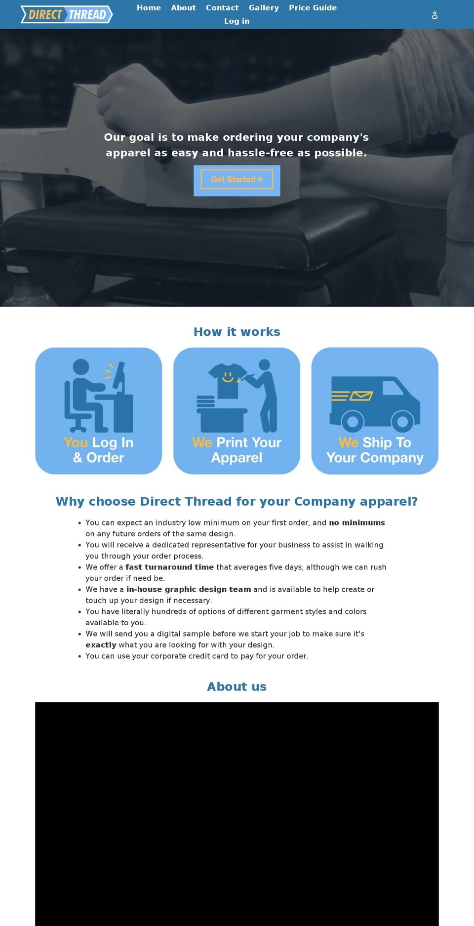 directthread.com shopify website screenshot