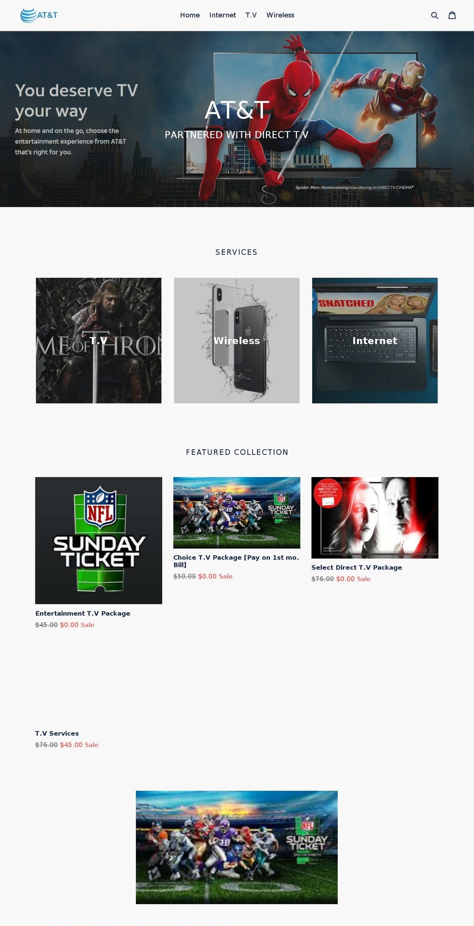 directtvsolutions.com — Shopify storefront screenshot