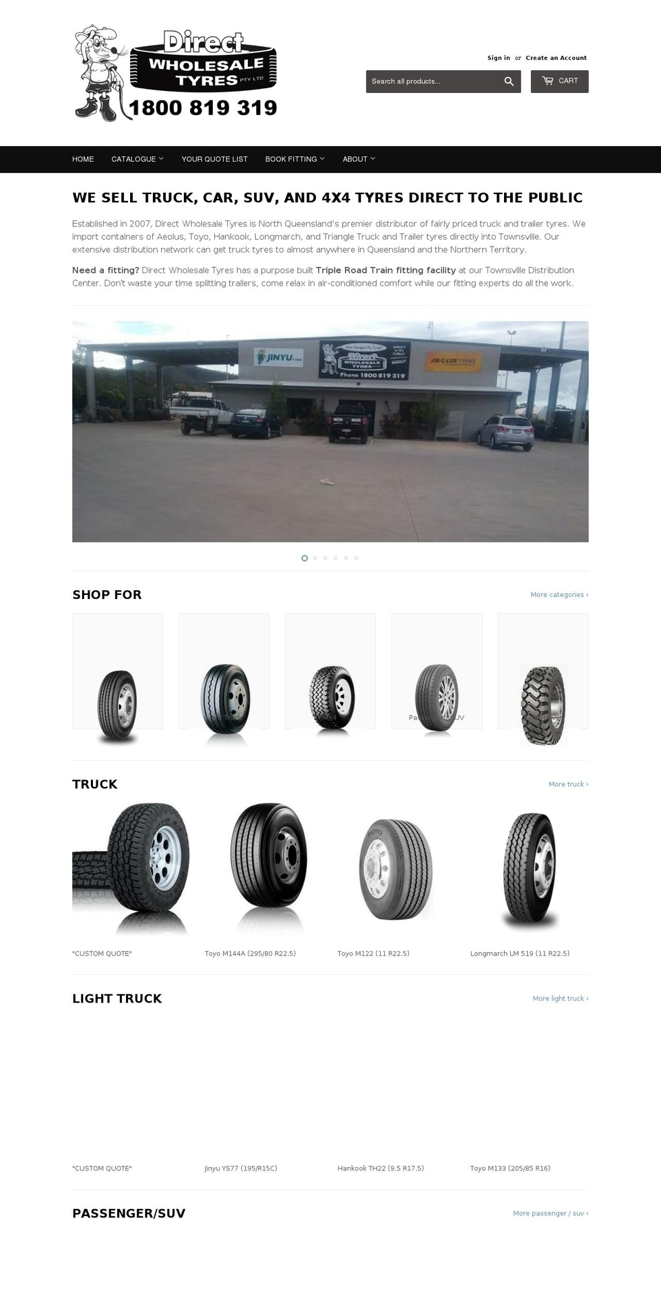 directtyres.com.au shopify website screenshot