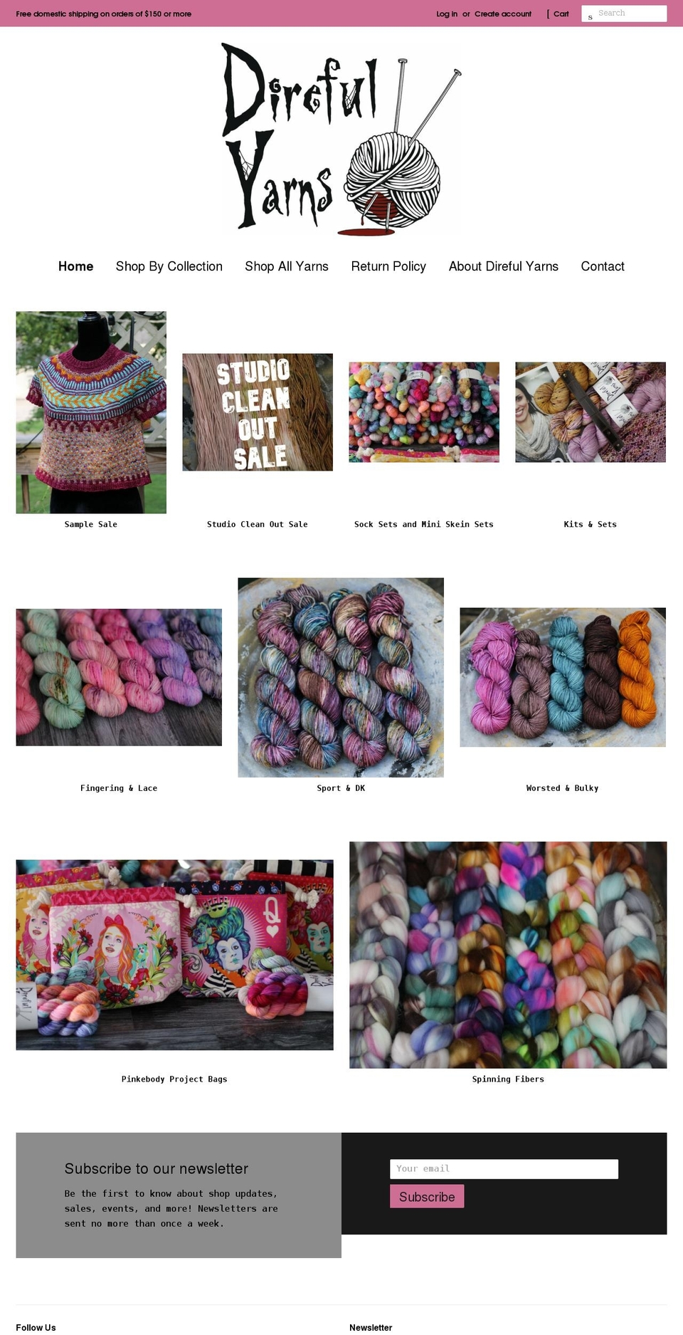 direfulyarns.com — Shopify storefront screenshot