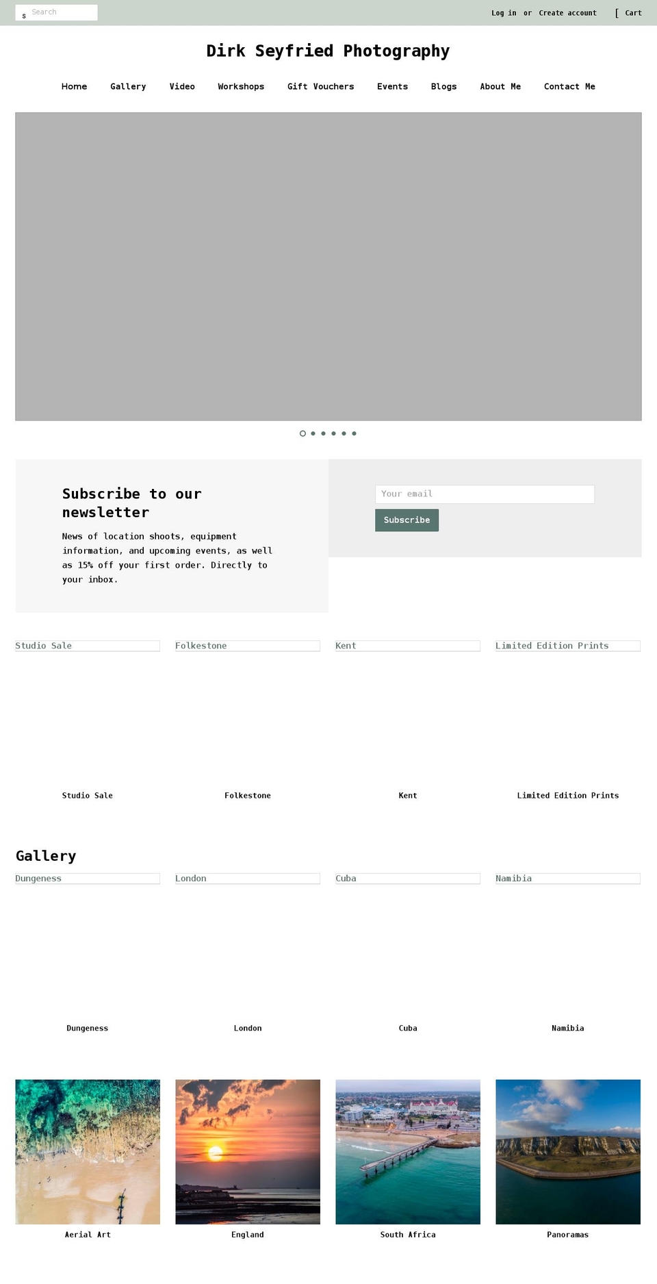 dirkseyfriedphotography.com shopify website screenshot