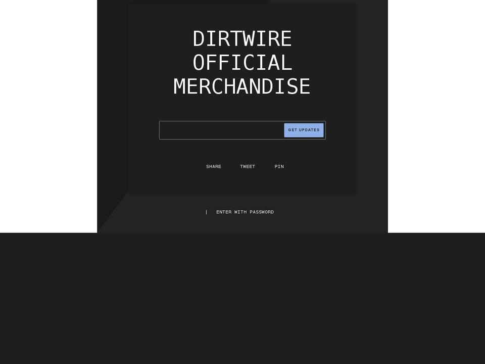 dirt-wire-merchandise.myshopify.com shopify website screenshot