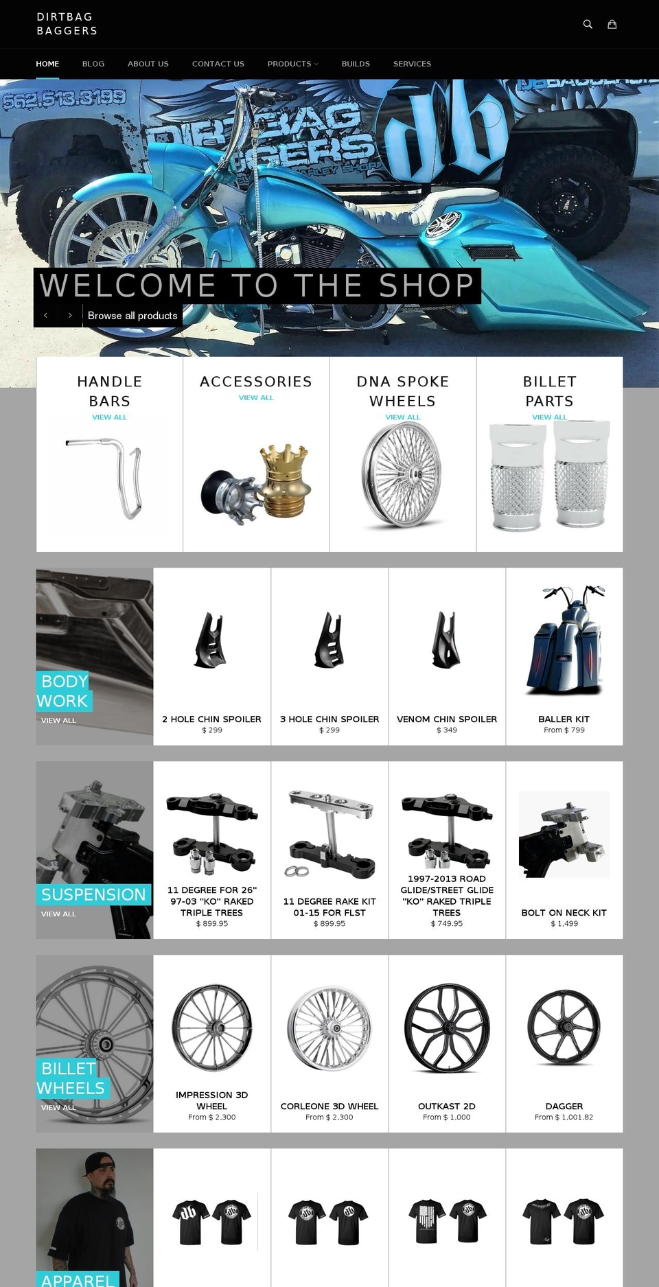 dirtbagbaggers.com shopify website screenshot