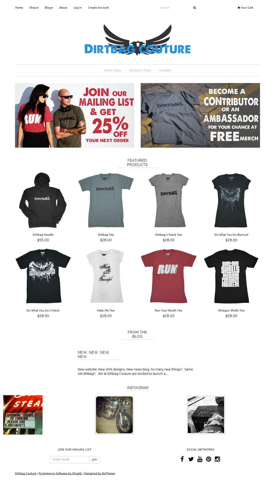 dirtbagcouture.com shopify website screenshot