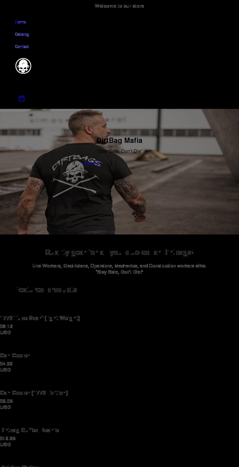 dirtbagmafia.com shopify website screenshot