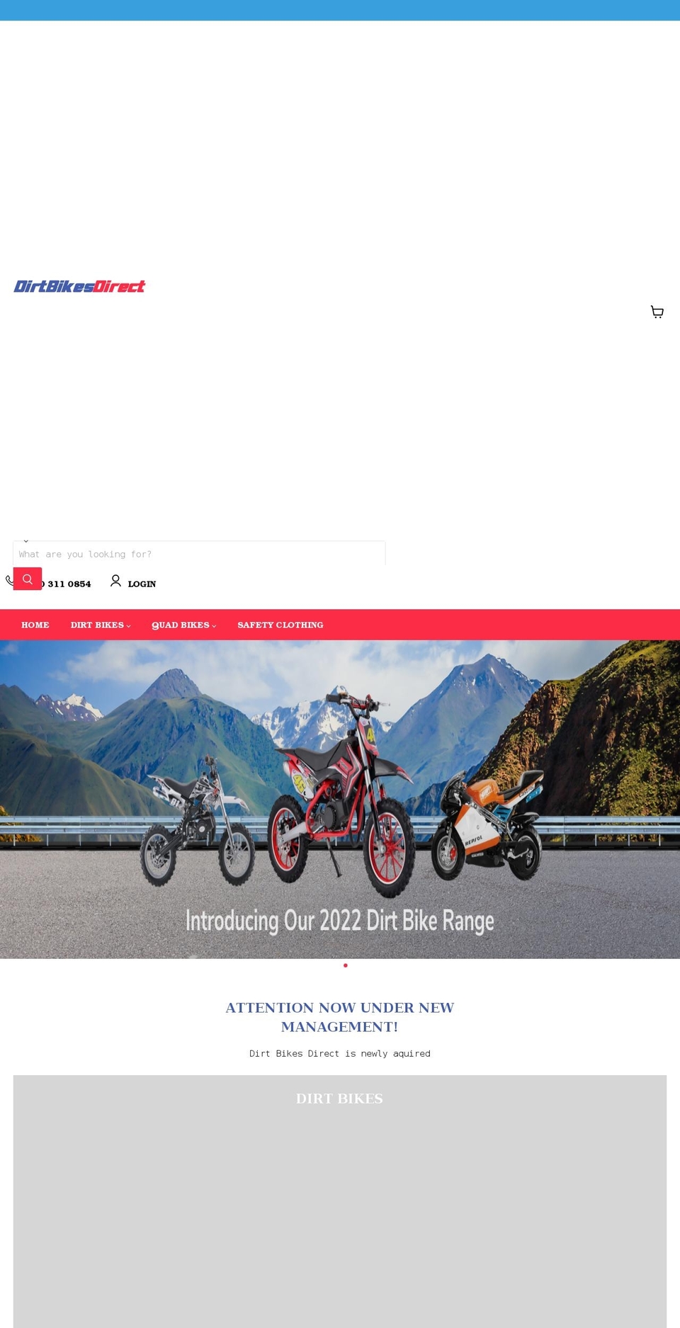 dirtbikesdirect.co.uk shopify website screenshot