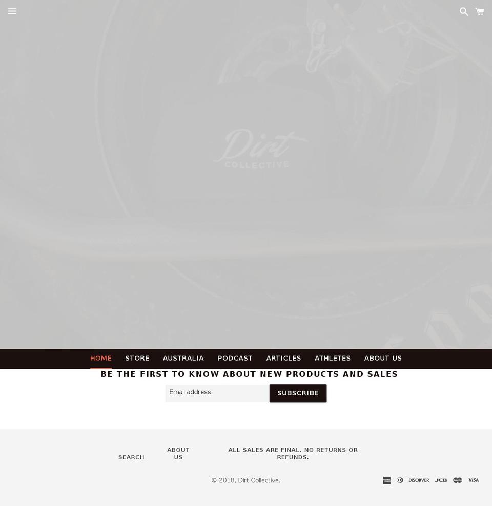 dirtcollective.com — Shopify storefront screenshot