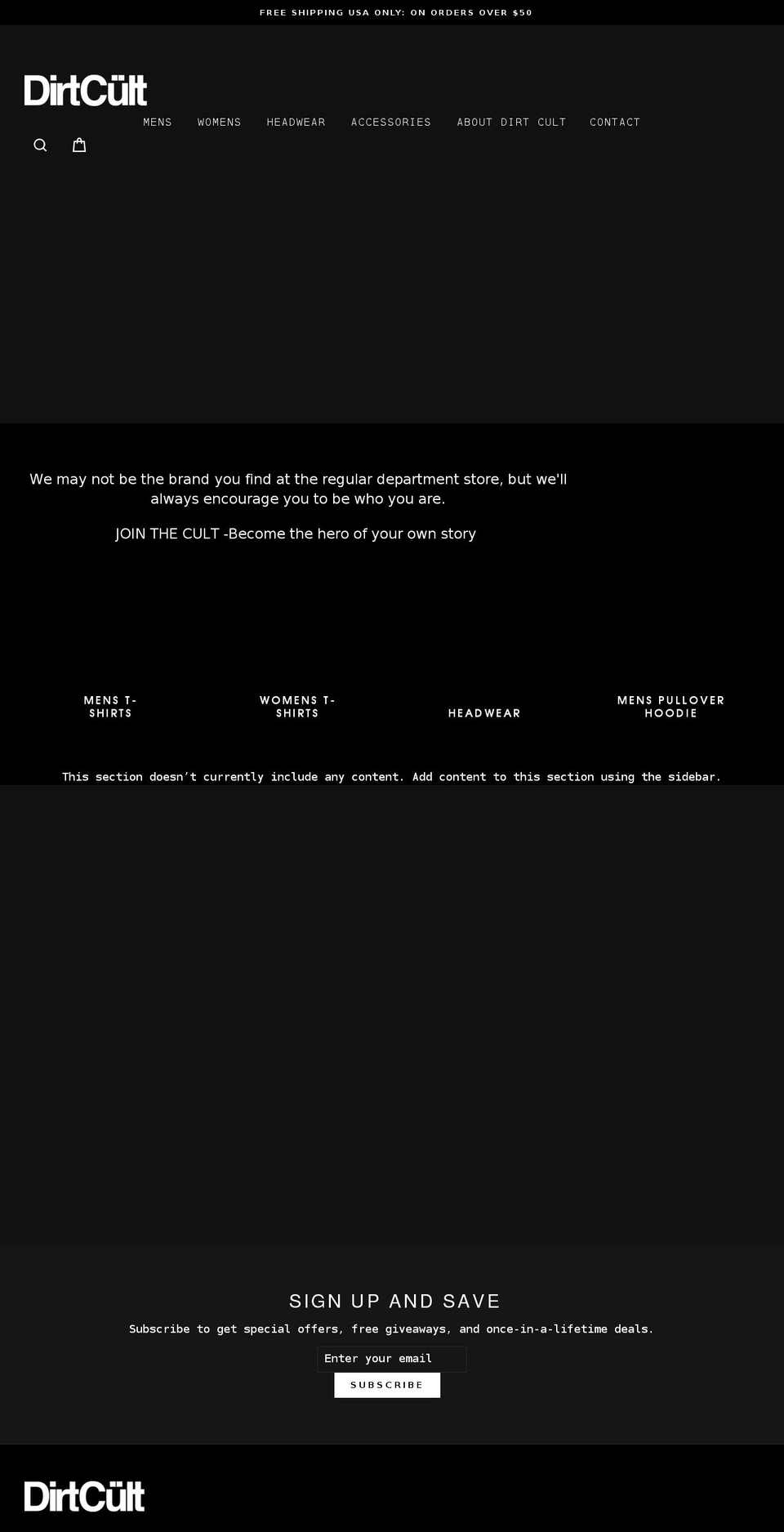 dirtcultusa.com shopify website screenshot