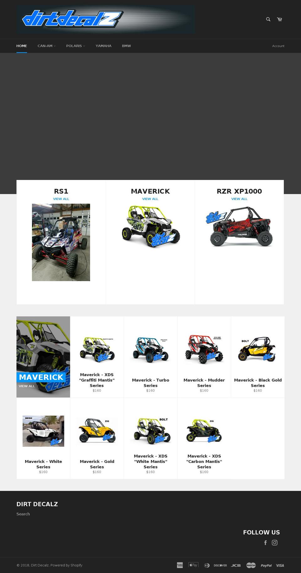dirtdecalz.com — Shopify storefront screenshot