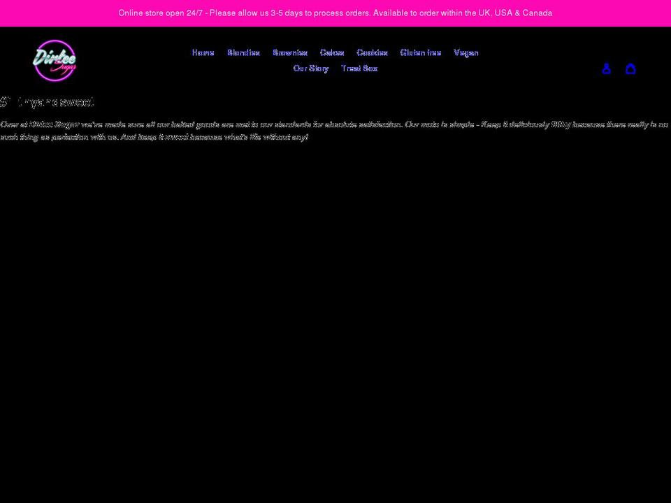 dirteesugar.com shopify website screenshot