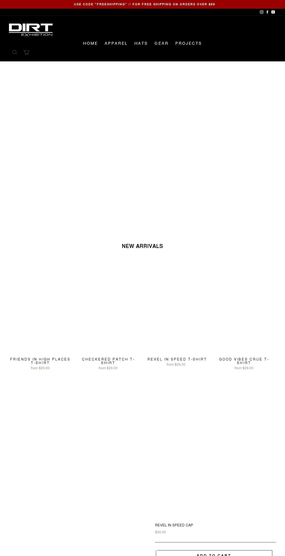 dirtexhibition.com shopify website screenshot