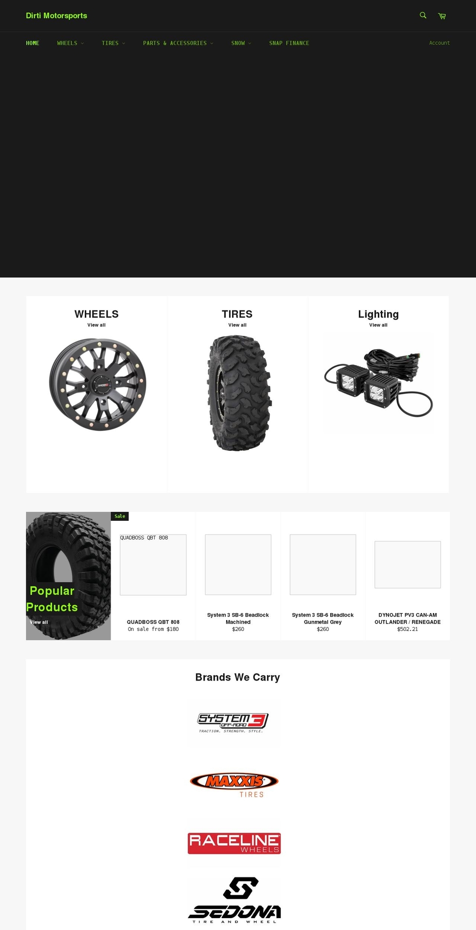 dirtimotorsports.com shopify website screenshot