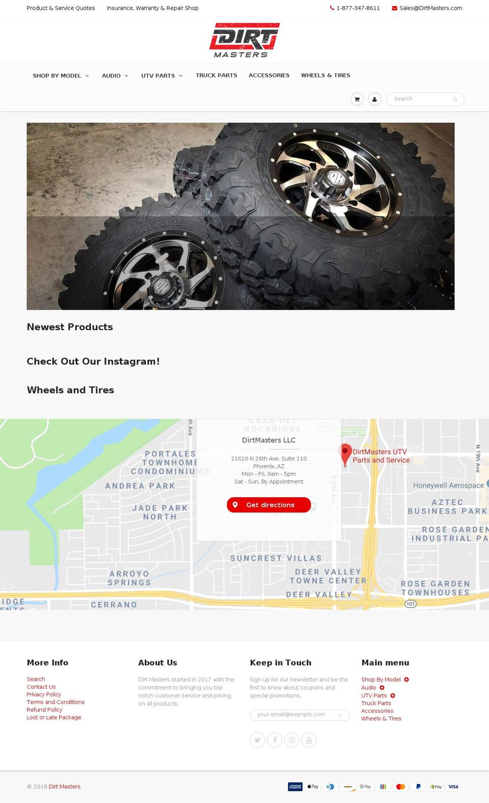 dirtmasters.com — Shopify storefront screenshot