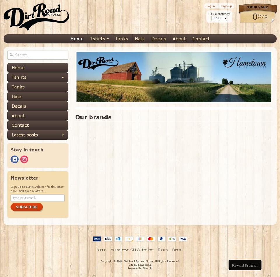 dirtroadapparel.com — Shopify storefront screenshot