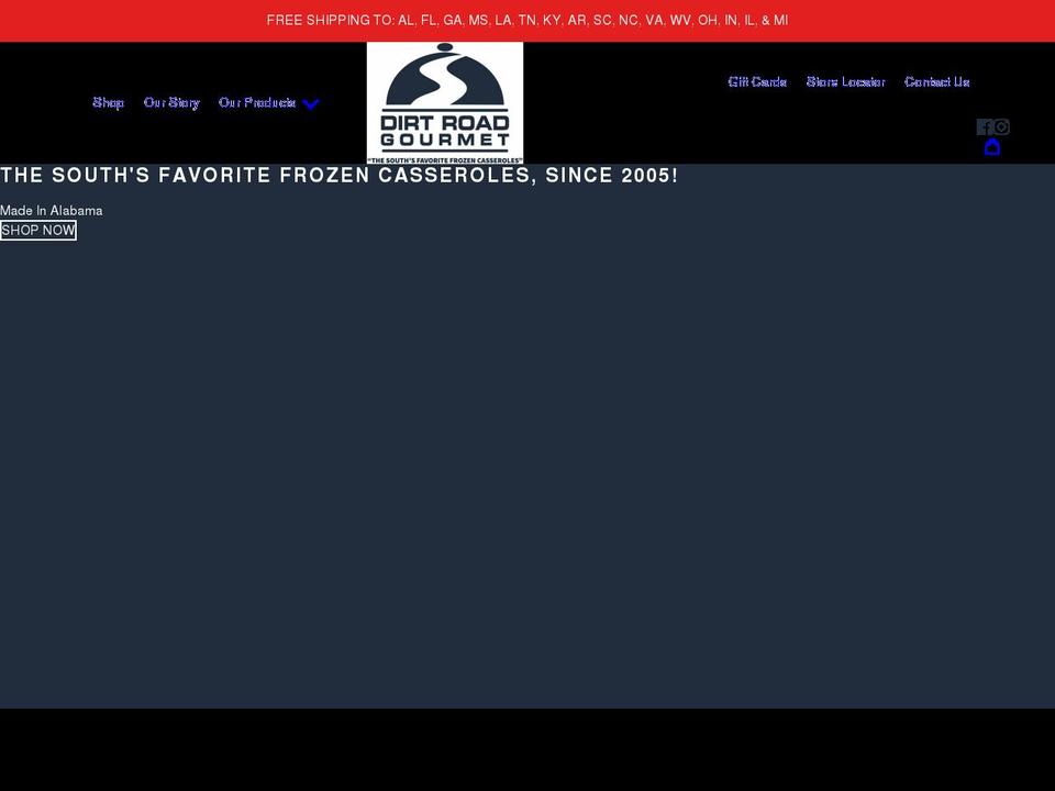 dirtroadgourmet.com shopify website screenshot