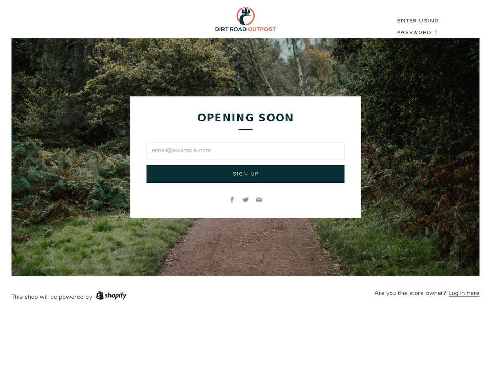 dirtroadoutpost.com — Shopify storefront screenshot