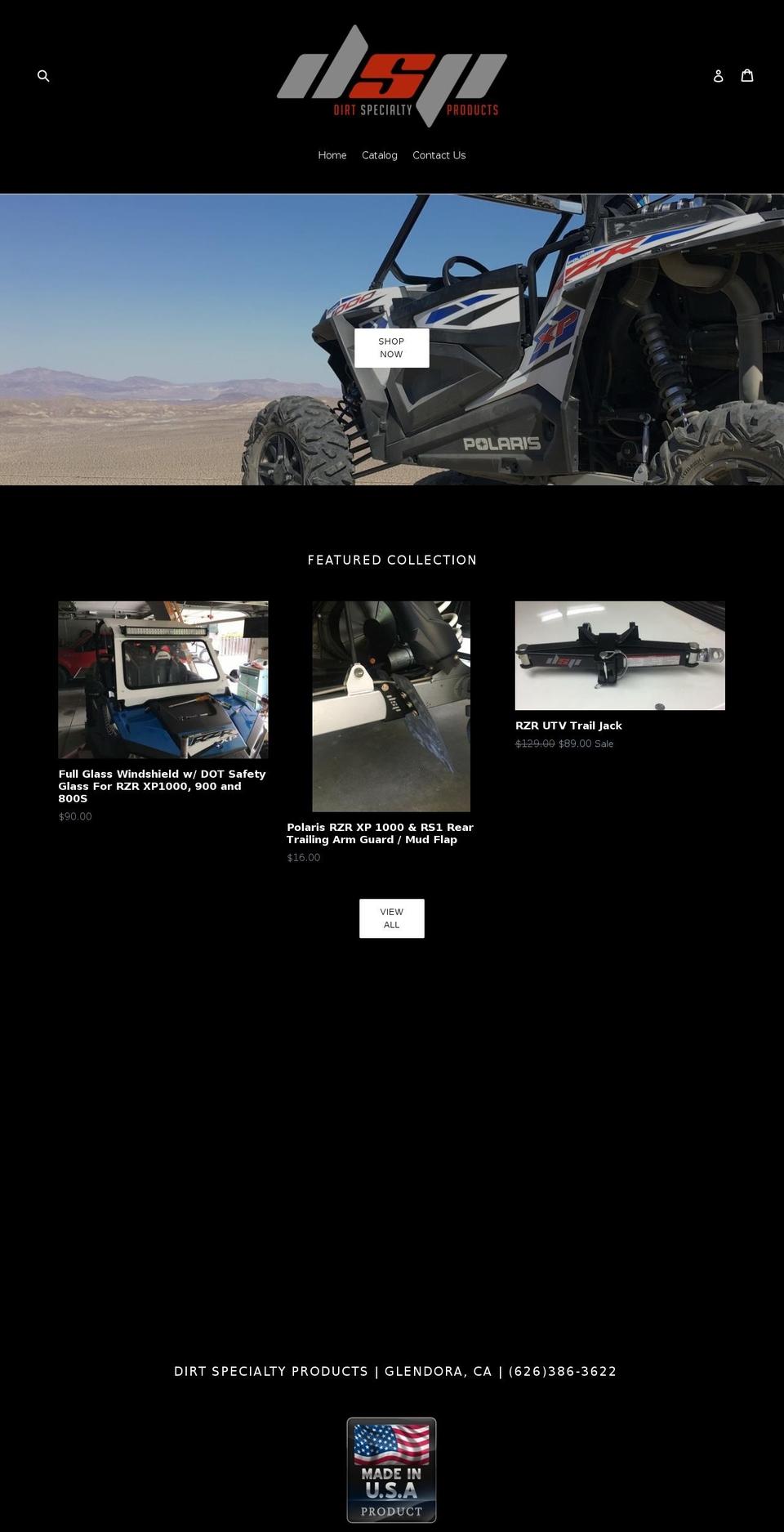 dirtspecialtyproducts.com shopify website screenshot