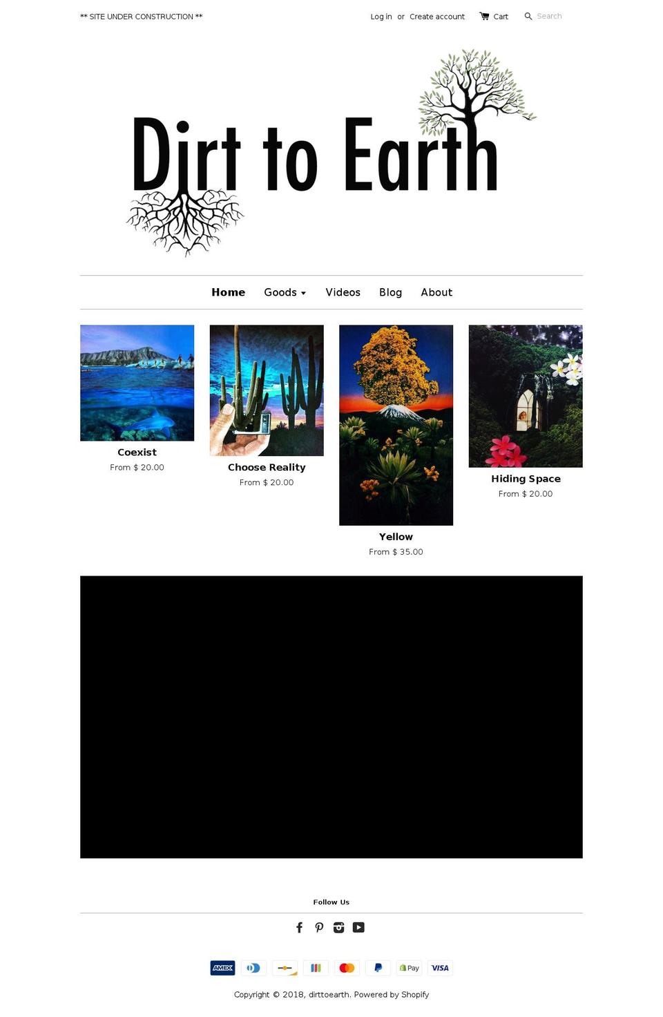 dirttoearth.com — Shopify storefront screenshot