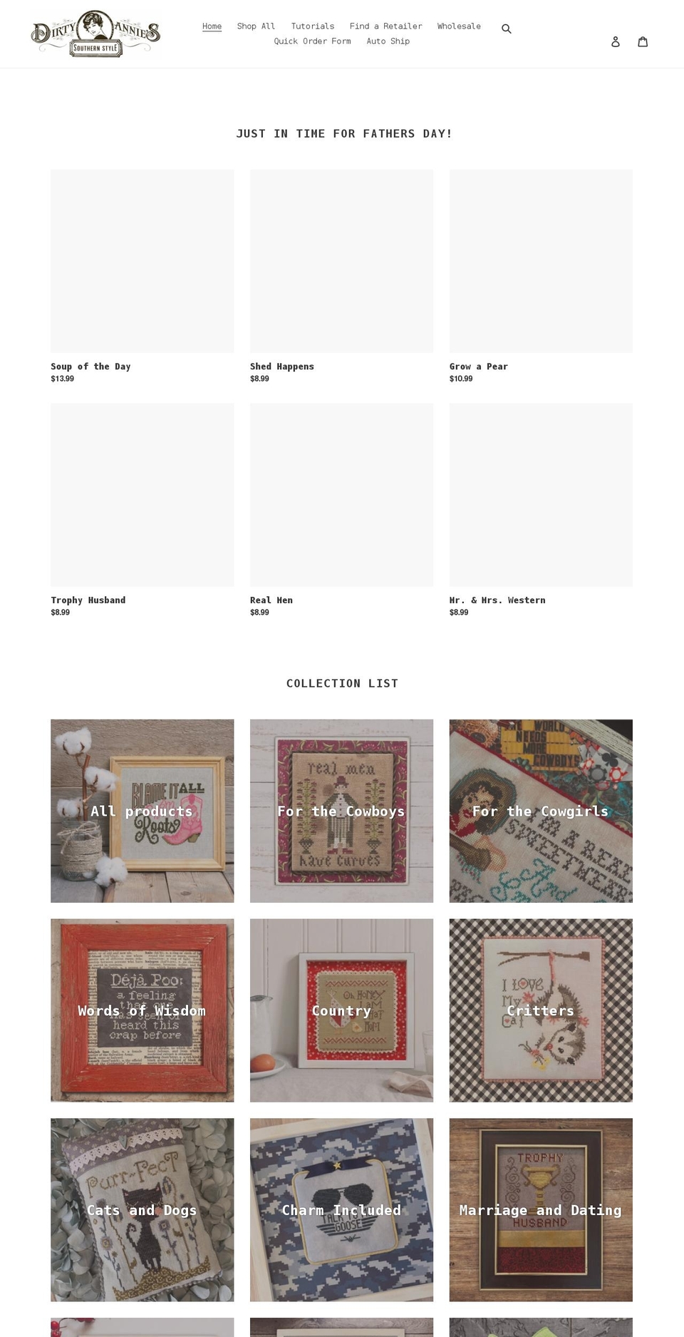 dirty-annies.com shopify website screenshot