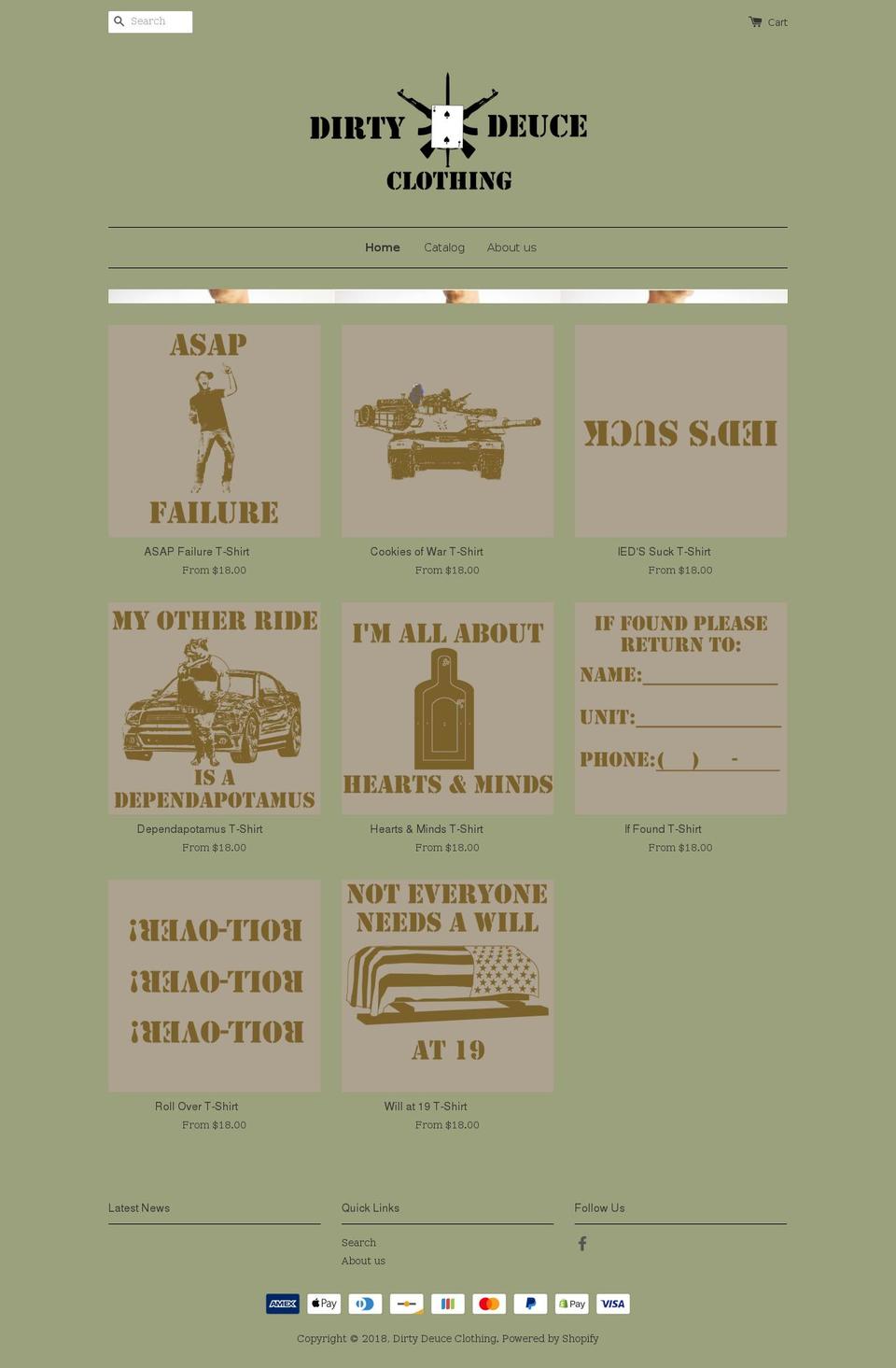 dirty-deuce.com shopify website screenshot