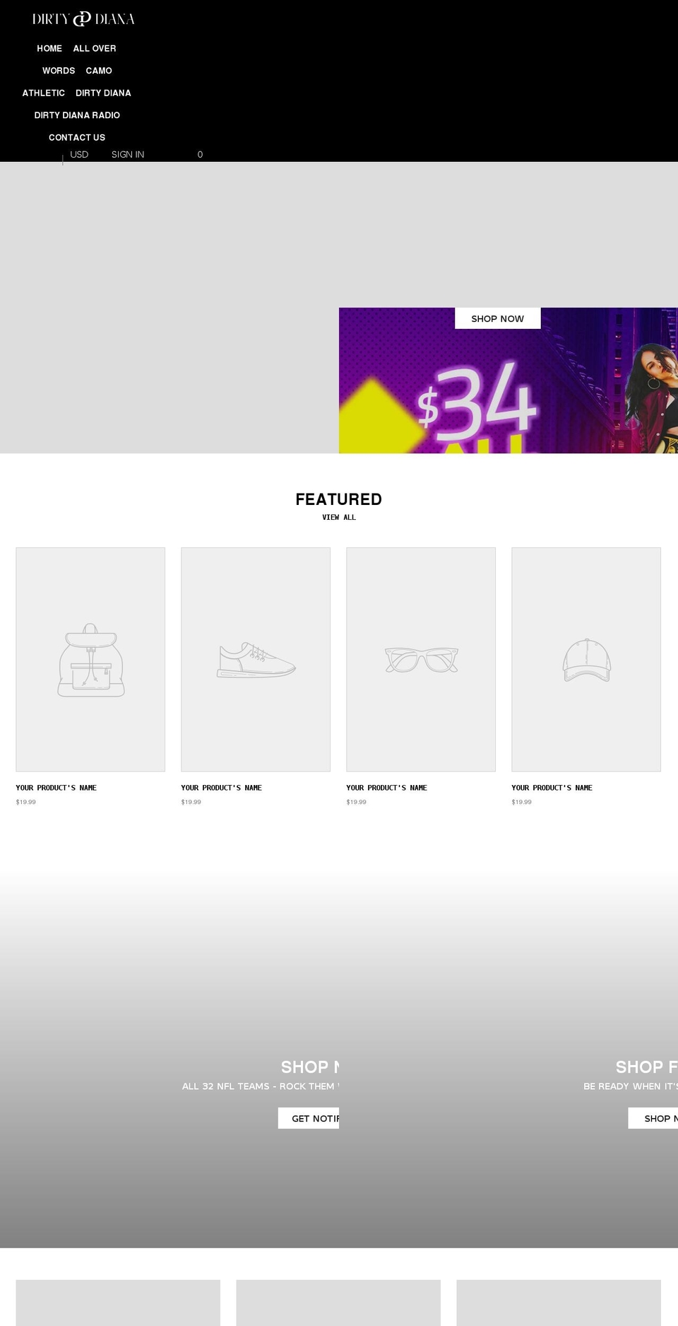 Gymuso--sections-ready Shopify theme site example dirty-diana.com