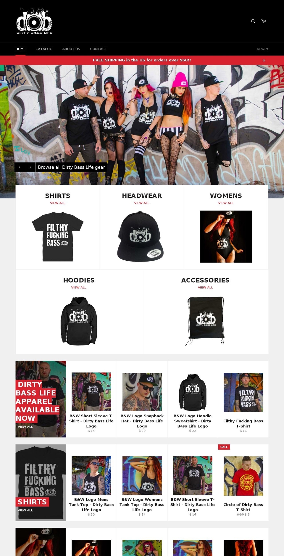 dirtybasslife.com shopify website screenshot