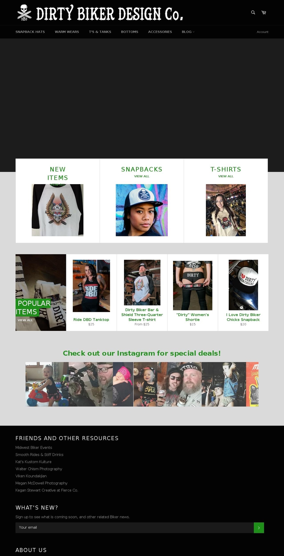 dirtybikerdesign.com shopify website screenshot