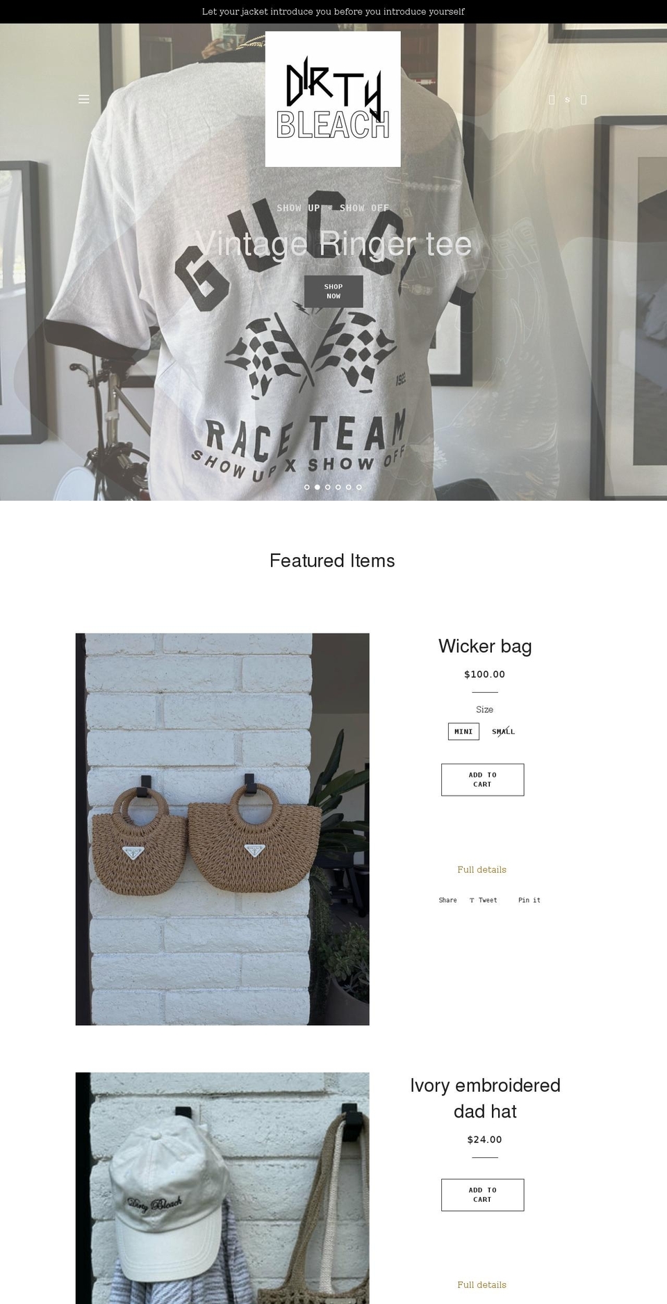 dirtybleach.com shopify website screenshot