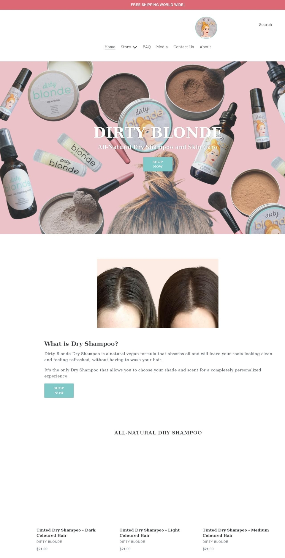 dirtyblonde.ca shopify website screenshot